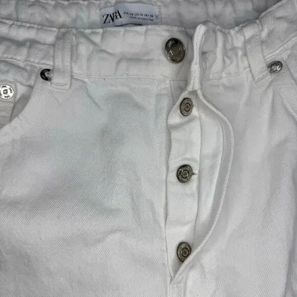 Zara Straight Leg White Jeans Size 14 - Picture 4 of 6
